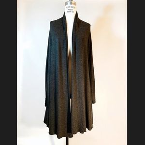 LONG SLEEVE WATERFALL ASYMMETRIC OPEN CARDIGAN